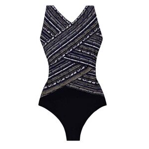 Miraclesuit Shimmer Links Brio One Piece Swimsuit Size 10 Underwire
